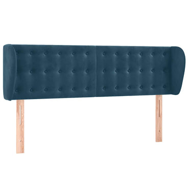 vidaXL Kopfteil mit Ohren Dunkelblau 147x23x78/88 cm Samt