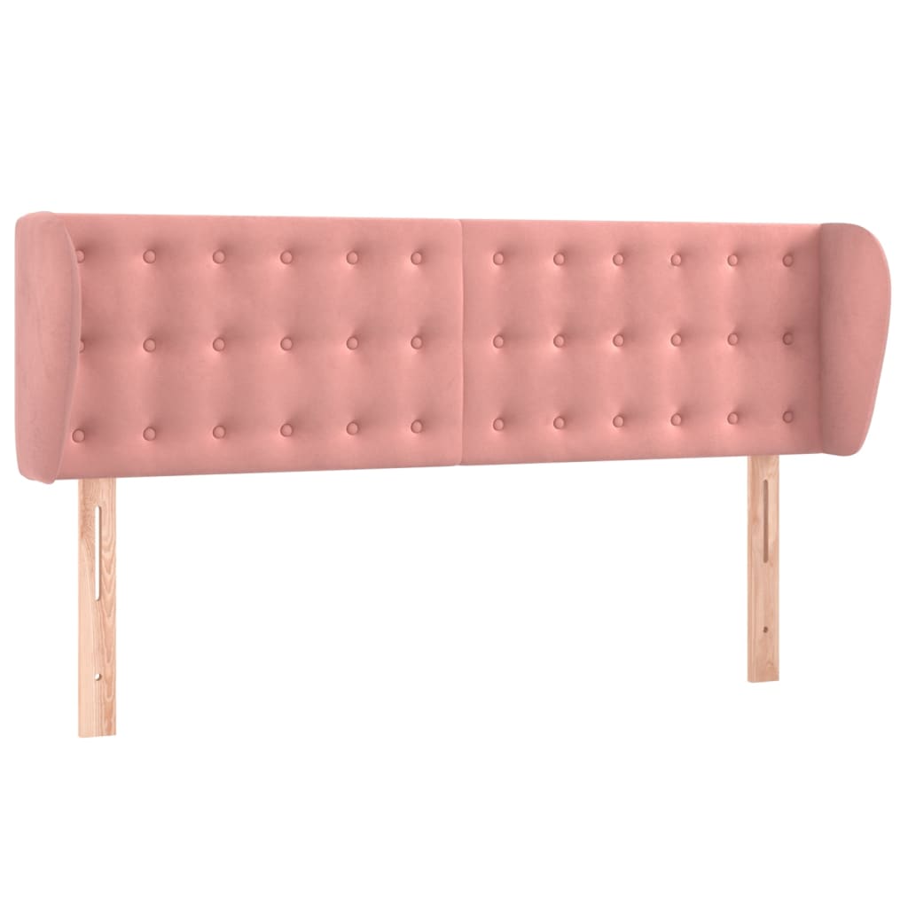 vidaXL Kopfteil mit Ohren Rosa 147x23x78/88 cm Samt