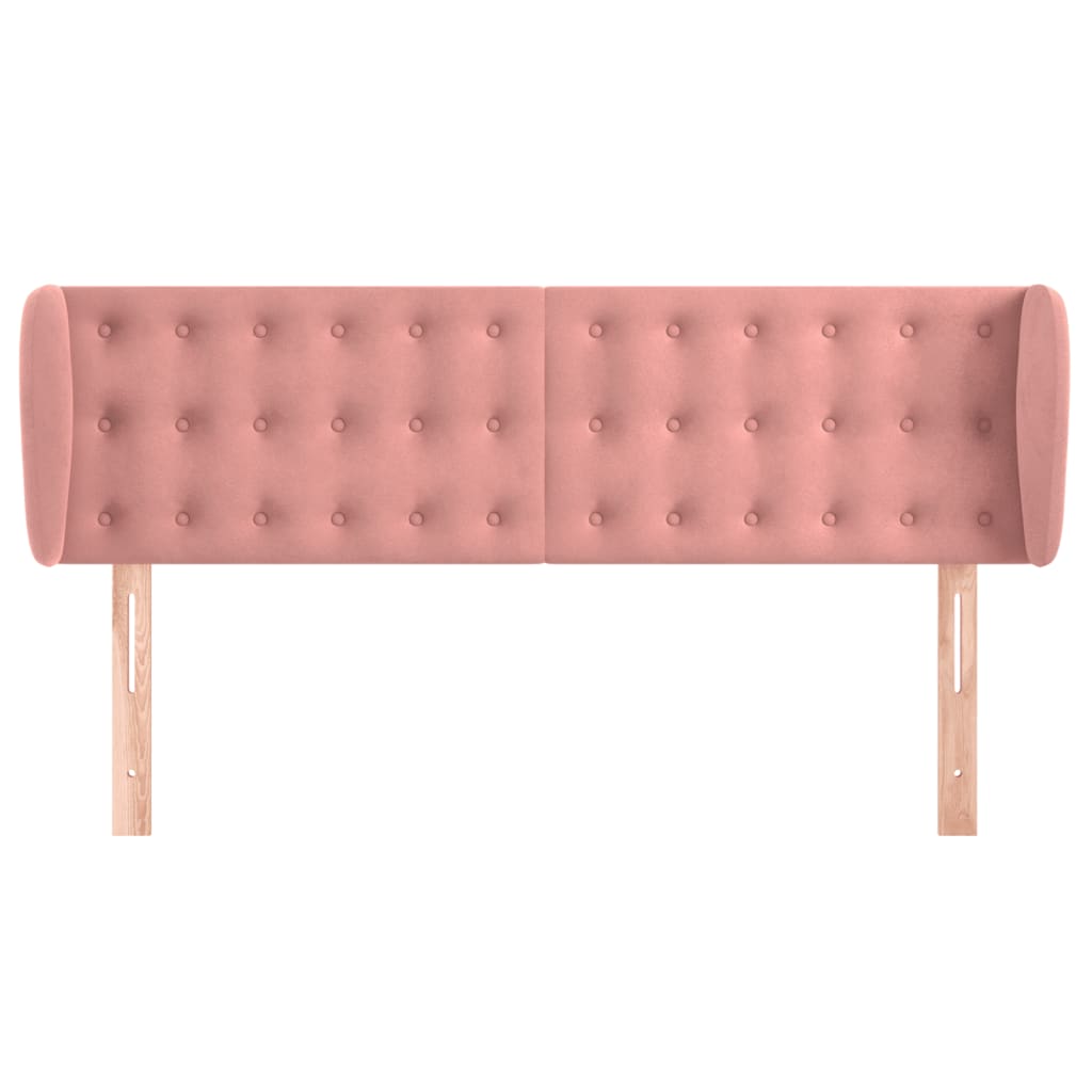 vidaXL Kopfteil mit Ohren Rosa 147x23x78/88 cm Samt