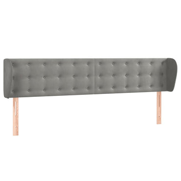 vidaXL Kopfteil mit Ohren Hellgrau 163x23x78/88 cm Samt