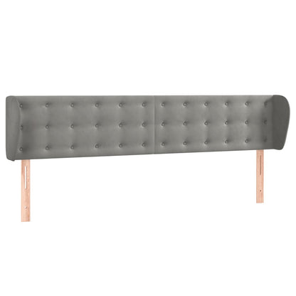 vidaXL Kopfteil mit Ohren Hellgrau 163x23x78/88 cm Samt