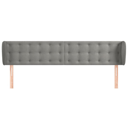 vidaXL Kopfteil mit Ohren Hellgrau 163x23x78/88 cm Samt