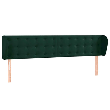 vidaXL Kopfteil mit Ohren Dunkelgrün 163x23x78/88 cm Samt