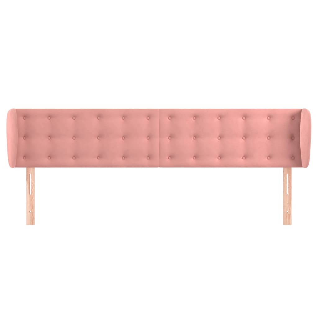 vidaXL Kopfteil mit Ohren Rosa 163x23x78/88 cm Samt