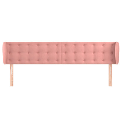 vidaXL Kopfteil mit Ohren Rosa 163x23x78/88 cm Samt