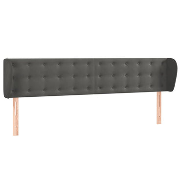 vidaXL Kopfteil mit Ohren Dunkelgrau 183x23x78/88 cm Samt