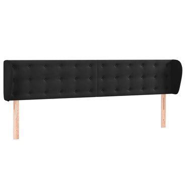 vidaXL Kopfteil mit Ohren Schwarz 183x23x78/88 cm Samt