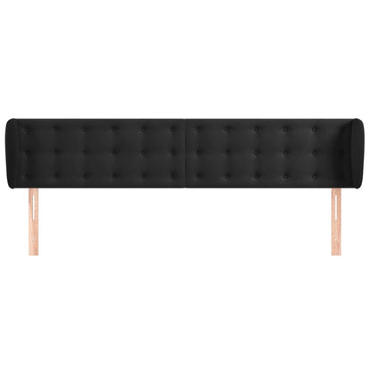 vidaXL Kopfteil mit Ohren Schwarz 183x23x78/88 cm Samt