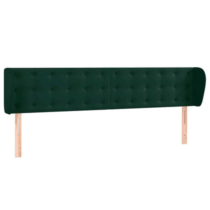 vidaXL Kopfteil mit Ohren Dunkelgrün 183x23x78/88 cm Samt