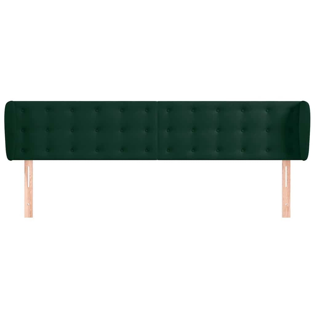 vidaXL Kopfteil mit Ohren Dunkelgrün 183x23x78/88 cm Samt