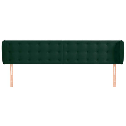 vidaXL Kopfteil mit Ohren Dunkelgrün 183x23x78/88 cm Samt