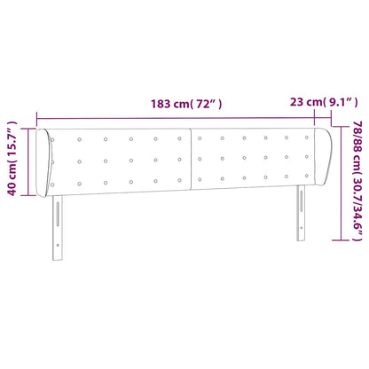 vidaXL Kopfteil mit Ohren Dunkelgrün 183x23x78/88 cm Samt