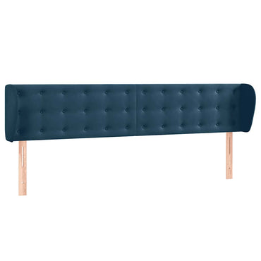 vidaXL Kopfteil mit Ohren Dunkelblau 183x23x78/88 cm Samt
