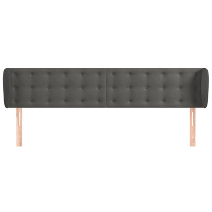vidaXL Kopfteil mit Ohren Dunkelgrau 203x23x78/88 cm Samt