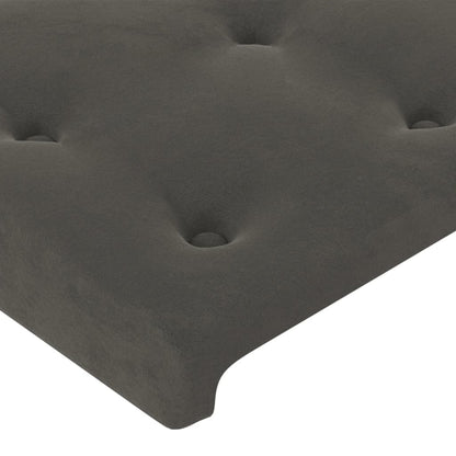 vidaXL Kopfteil mit Ohren Dunkelgrau 203x23x78/88 cm Samt
