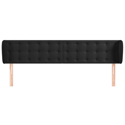 vidaXL Kopfteil mit Ohren Schwarz 203x23x78/88 cm Samt