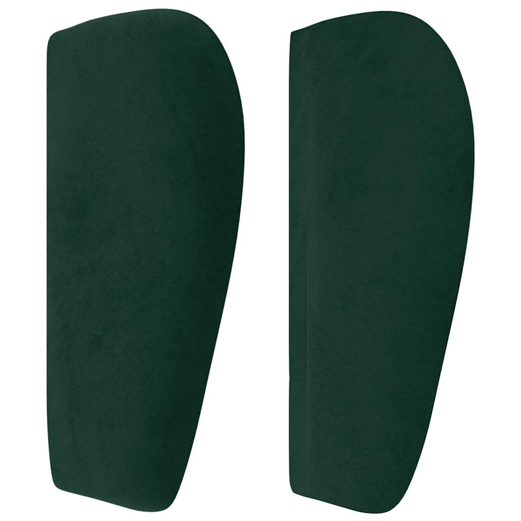 vidaXL Kopfteil mit Ohren Dunkelgrün 203x23x78/88 cm Samt
