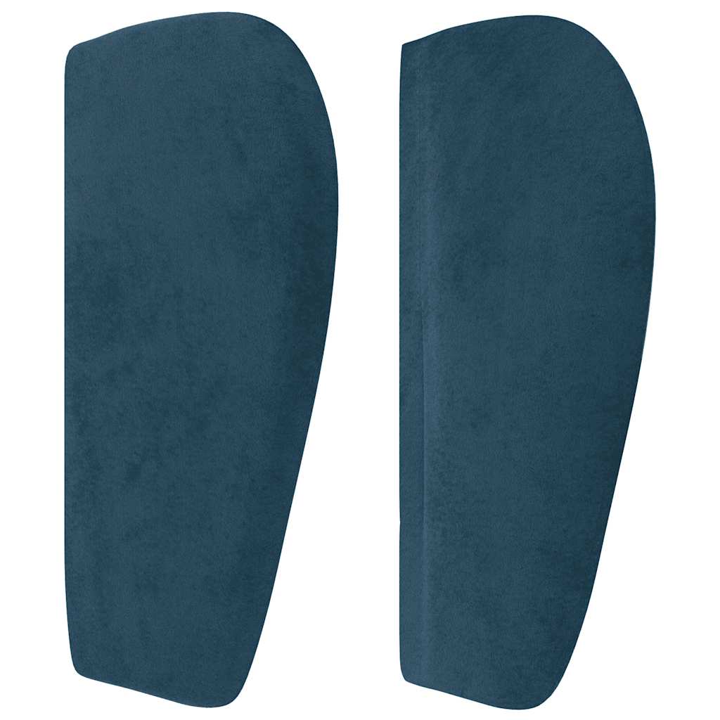 vidaXL Kopfteil mit Ohren Dunkelblau 203x23x78/88 cm Samt