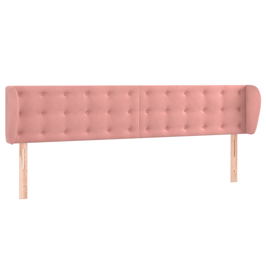 vidaXL Kopfteil mit Ohren Rosa 203x23x78/88 cm Samt