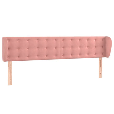 vidaXL Kopfteil mit Ohren Rosa 203x23x78/88 cm Samt
