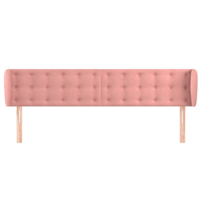 vidaXL Kopfteil mit Ohren Rosa 203x23x78/88 cm Samt