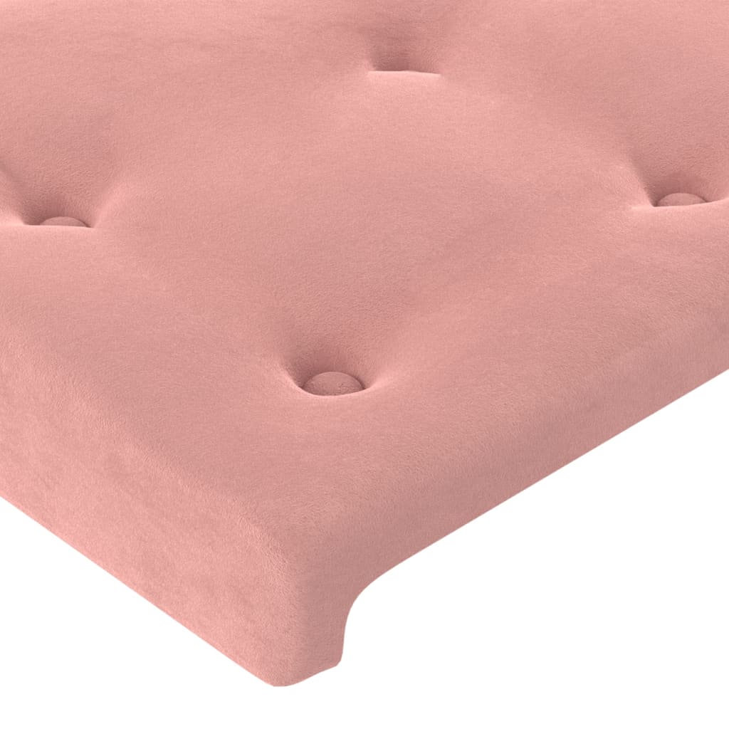 vidaXL Kopfteil mit Ohren Rosa 203x23x78/88 cm Samt