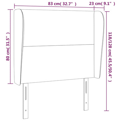 vidaXL Kopfteil mit Ohren Hellgrau 83x23x118/128 cm Stoff