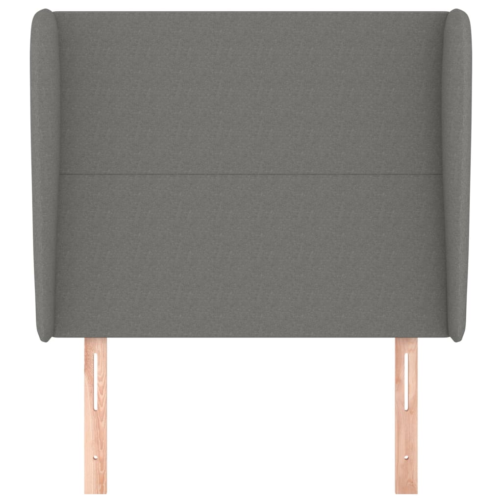 vidaXL Kopfteil mit Ohren Dunkelgrau 83x23x118/128 cm Stoff