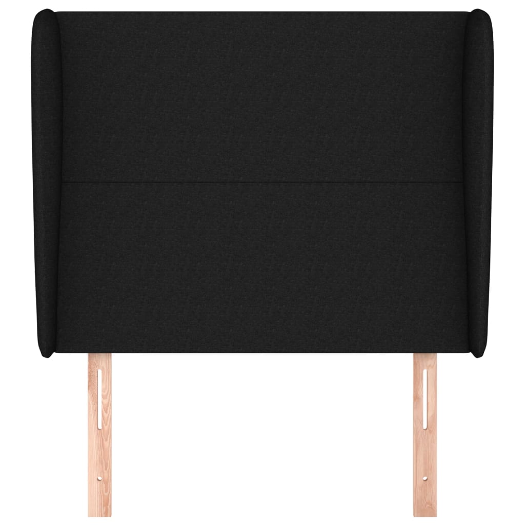 vidaXL Kopfteil mit Ohren Schwarz 83x23x118/128 cm Stoff