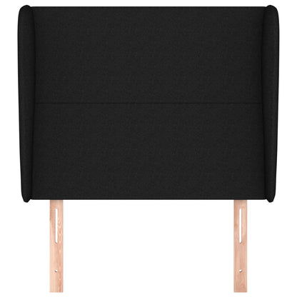 vidaXL Kopfteil mit Ohren Schwarz 83x23x118/128 cm Stoff