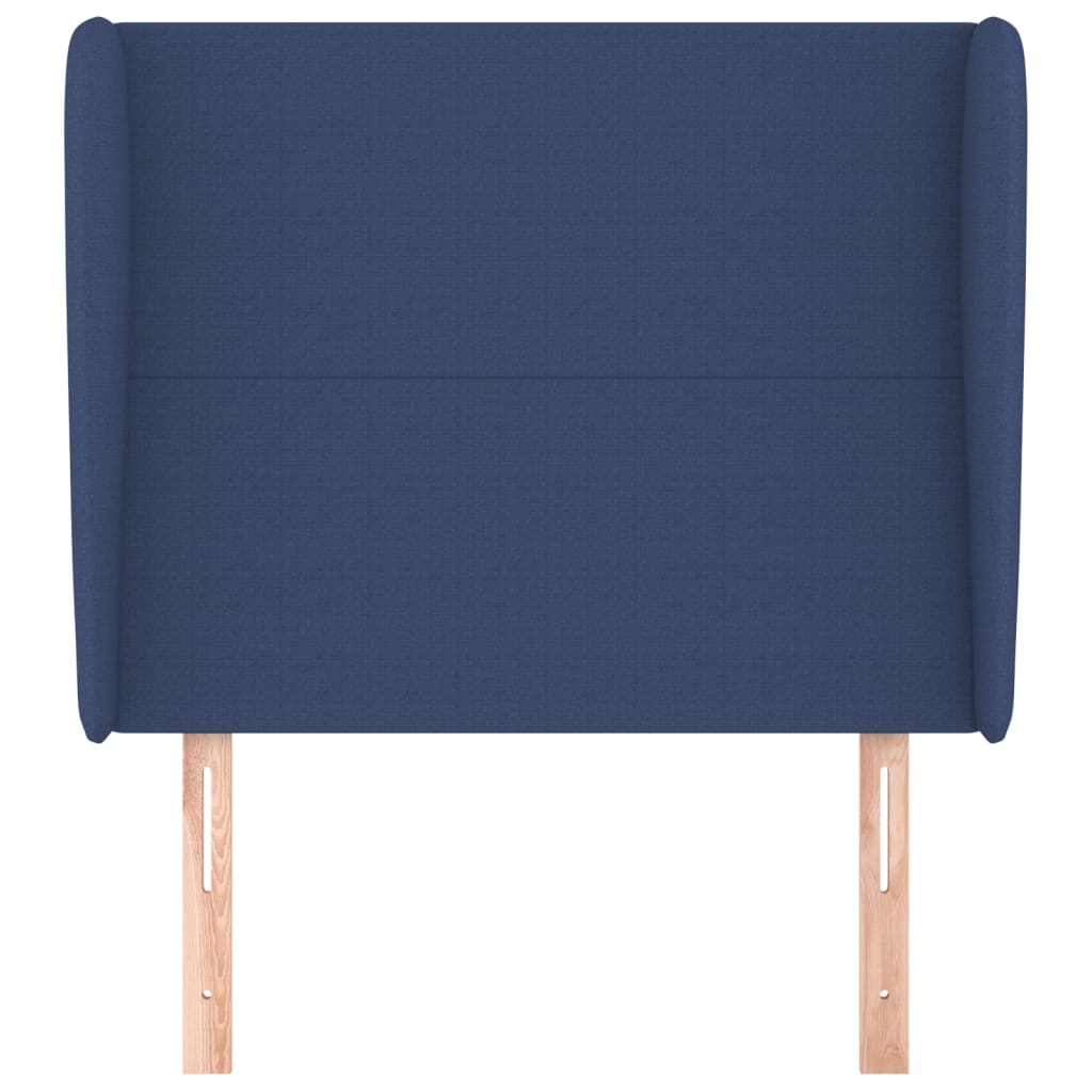 vidaXL Kopfteil mit Ohren Blau 83x23x118/128 cm Stoff