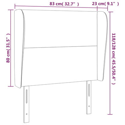 vidaXL Kopfteil mit Ohren Blau 83x23x118/128 cm Stoff