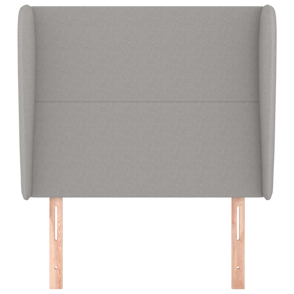 vidaXL Kopfteil mit Ohren Hellgrau 93x23x118/128 cm Stoff