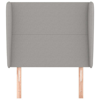 vidaXL Kopfteil mit Ohren Hellgrau 93x23x118/128 cm Stoff