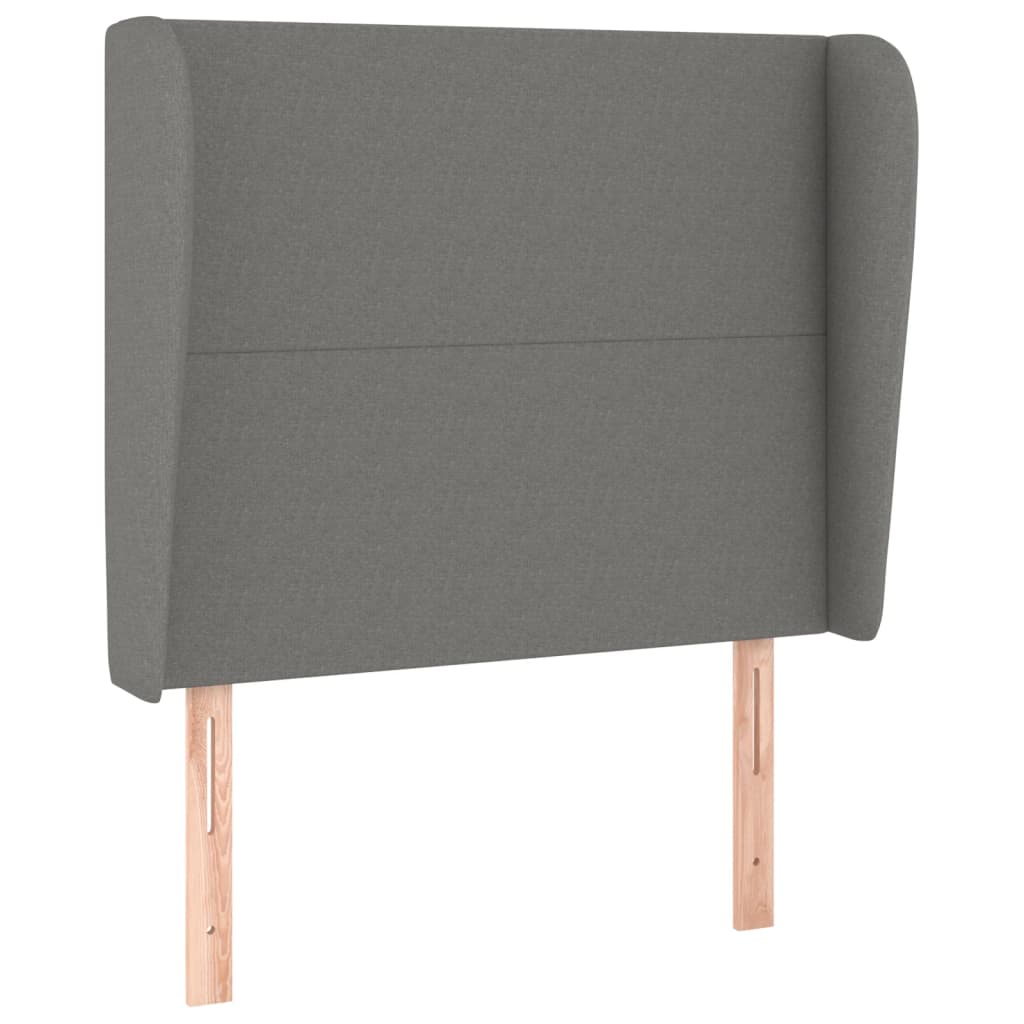vidaXL Kopfteil mit Ohren Dunkelgrau 93x23x118/128 cm Stoff