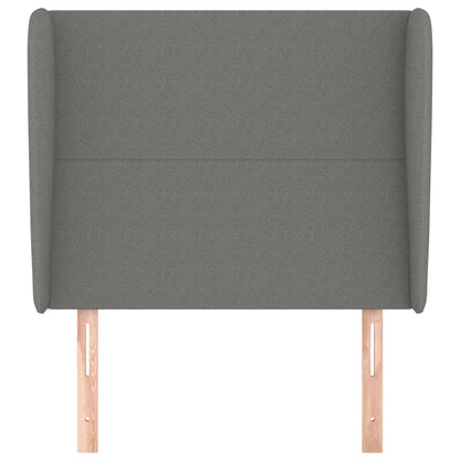vidaXL Kopfteil mit Ohren Dunkelgrau 93x23x118/128 cm Stoff