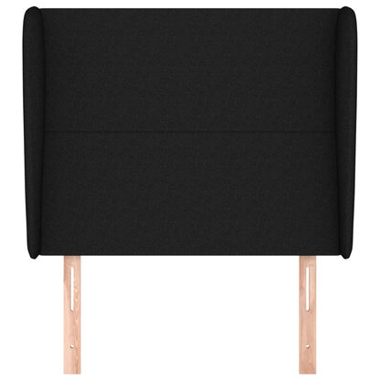 vidaXL Kopfteil mit Ohren Schwarz 93x23x118/128 cm Stoff