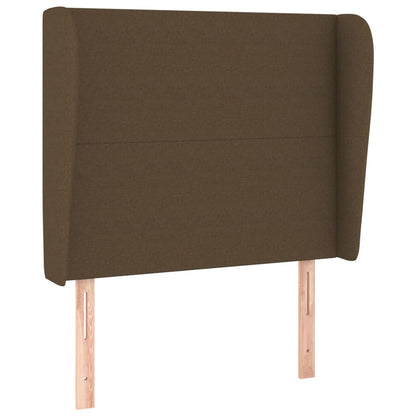vidaXL Kopfteil mit Ohren Dunkelbraun 93x23x118/128 cm Stoff