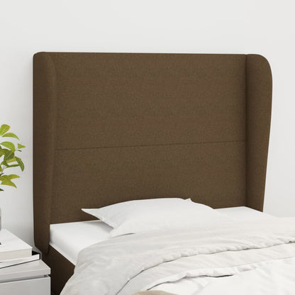 vidaXL Kopfteil mit Ohren Dunkelbraun 93x23x118/128 cm Stoff