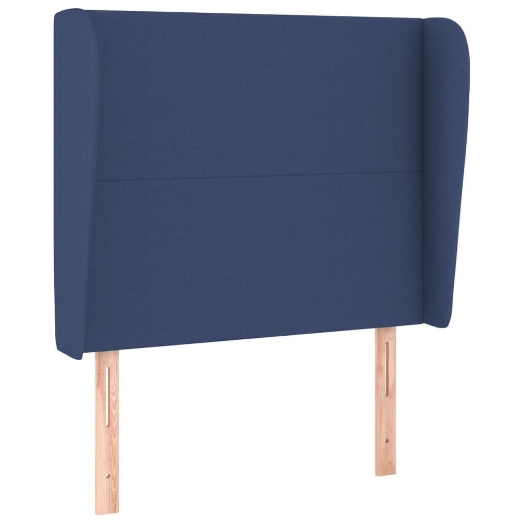 vidaXL Kopfteil mit Ohren Blau 93x23x118/128 cm Stoff