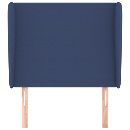 vidaXL Kopfteil mit Ohren Blau 93x23x118/128 cm Stoff