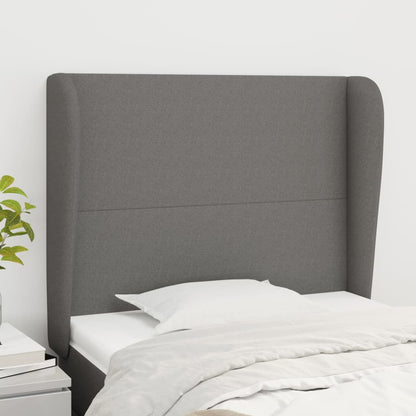 vidaXL Kopfteil mit Ohren Dunkelgrau 103x23x118/128 cm Stoff