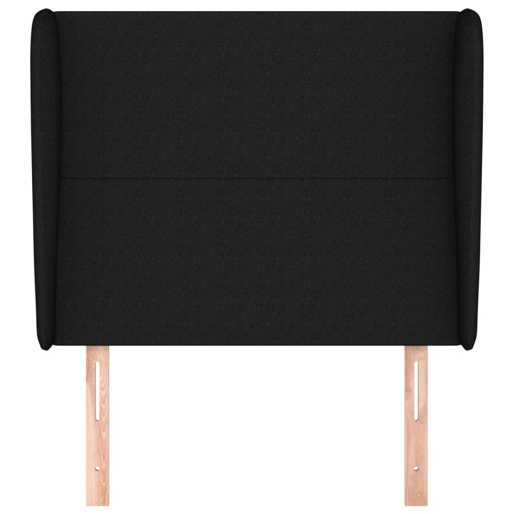 vidaXL Kopfteil mit Ohren Schwarz 103x23x118/128 cm Stoff