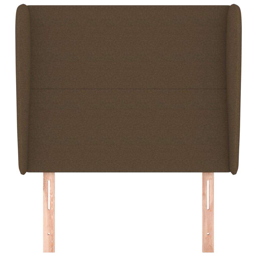 vidaXL Kopfteil mit Ohren Dunkelbraun 103x23x118/128 cm Stoff