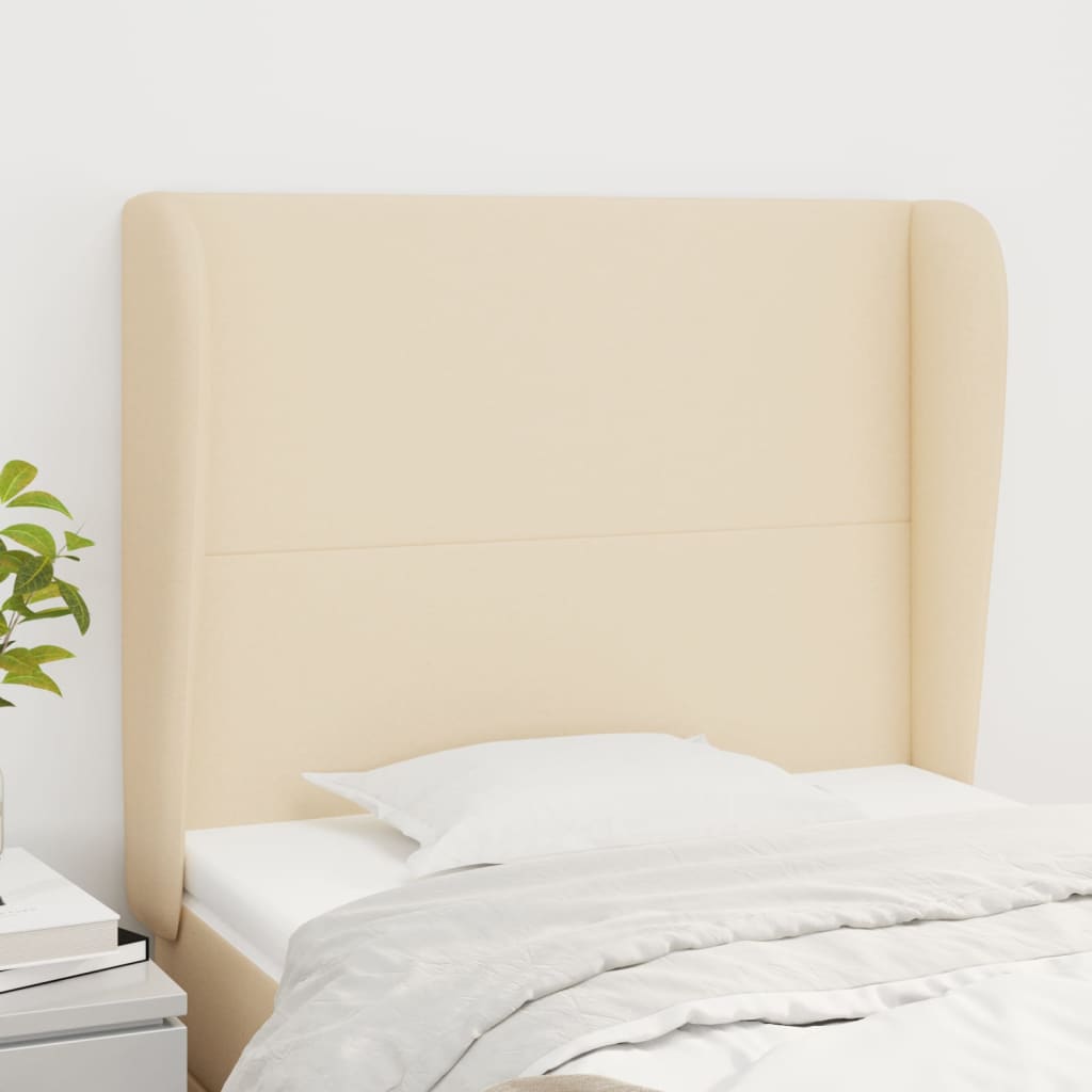 vidaXL Kopfteil mit Ohren Creme 103x23x118/128 cm Stoff