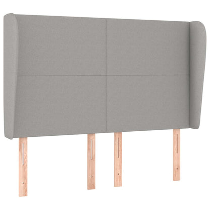 vidaXL Kopfteil mit Ohren Hellgrau 147x23x118/128 cm Stoff