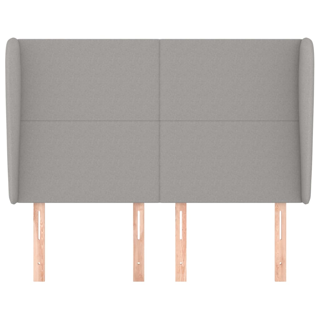 vidaXL Kopfteil mit Ohren Hellgrau 147x23x118/128 cm Stoff