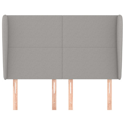vidaXL Kopfteil mit Ohren Hellgrau 147x23x118/128 cm Stoff