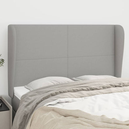 vidaXL Kopfteil mit Ohren Hellgrau 147x23x118/128 cm Stoff