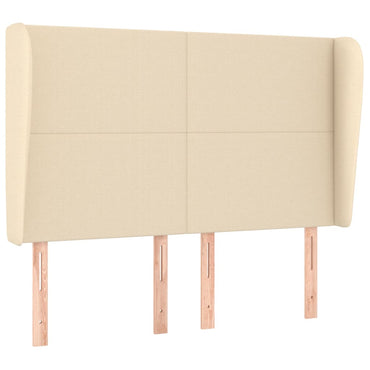 vidaXL Kopfteil mit Ohren Creme 147x23x118/128 cm Stoff